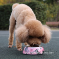 Pink Pet Non-slip Raised Steel Melamine Dog Bowl